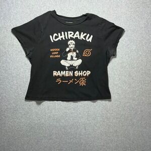 Hot Topic Naruto Shippuden Ichiraku Ramen Shop Crop Top Black Large
